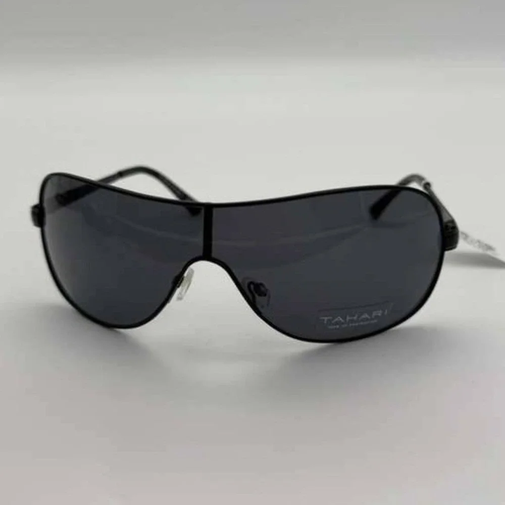 Tahari Men's‎ Shield Sunglasses – Black Frame & Lenses – Brand New